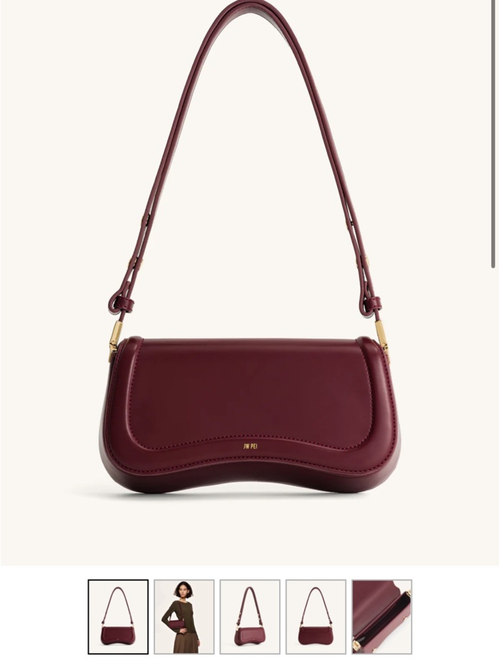 JW PEI Joy Shoulder Bag - Deep Claret Burgundy Shoulder Bag